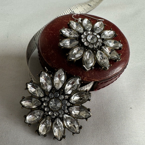 Sparkly rhinestones flower earrings - Picture 1 of 5